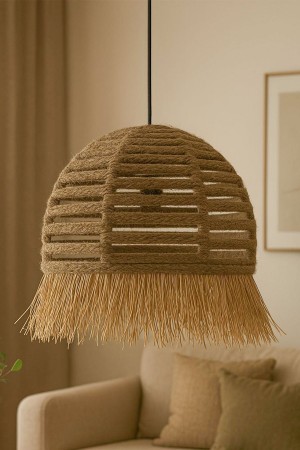 Rafina Handmade Single Pendant Jute Chandelier