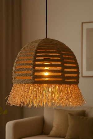 Rafina Handmade Single Pendant Jute Chandelier