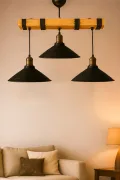 Voltira 3'lü Ahşap Avize