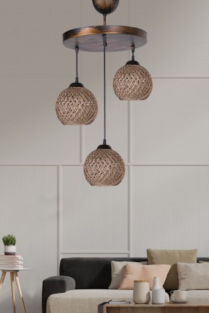 Crayon 3 Piece Chandelier Jute Brown
